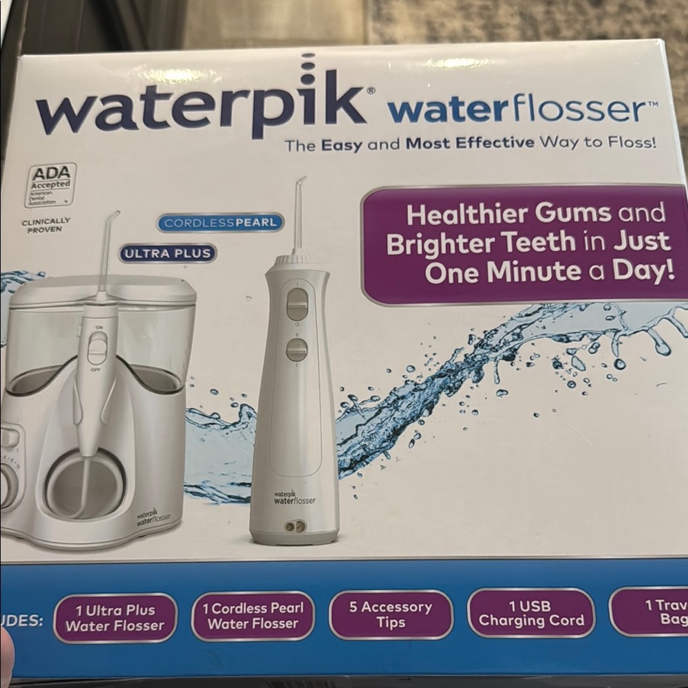 Waterpik Cordless Pearl Water Flosser - White brand new never opened
